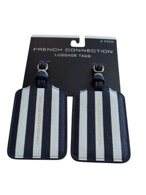French Connection Navy and White Luggage Tags